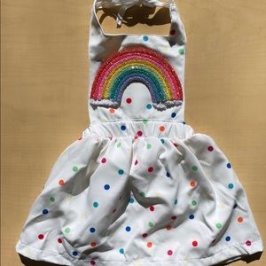 Rainbow Toddler Halter Polka Dot Dress